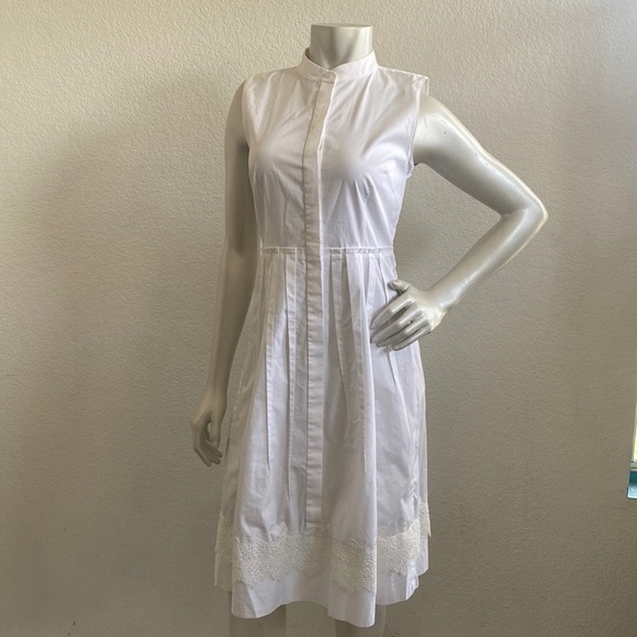 ELIE TAHARI White "Samiyah" Dress Lace Hem Size 2 - Picture 1 of 11